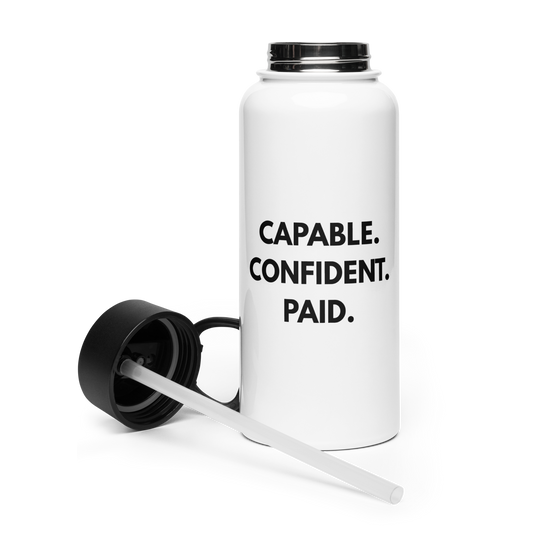 Stainless Steel Water Bottle with Straw Lid